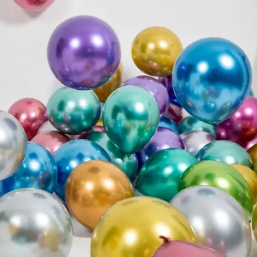 10palcový metalický chrom latexový balónek