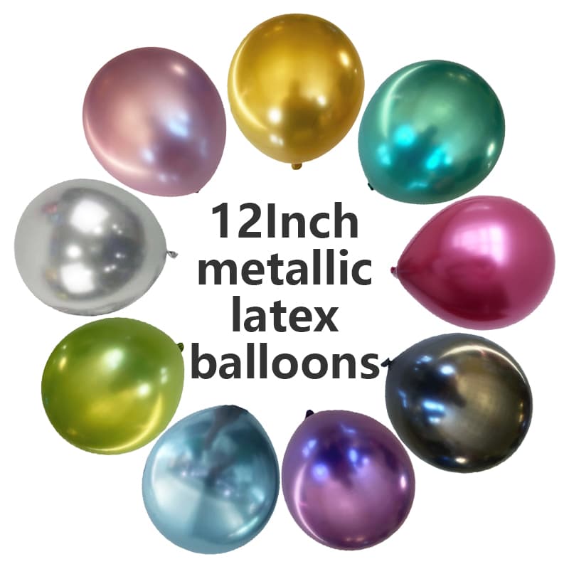 12palcové kovové chrom latexové balónky