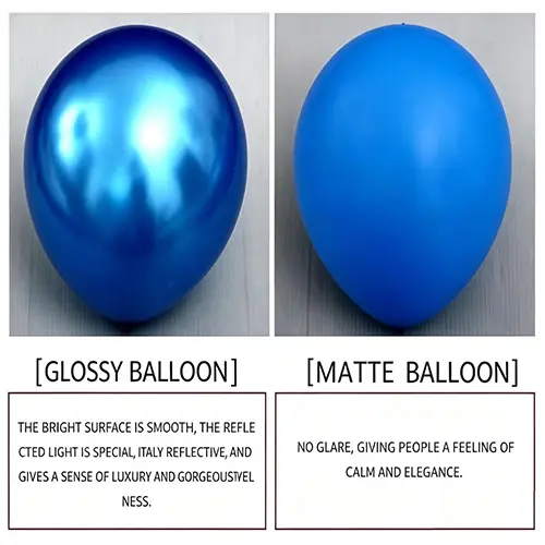 Matné vs lesklé latexové balónky