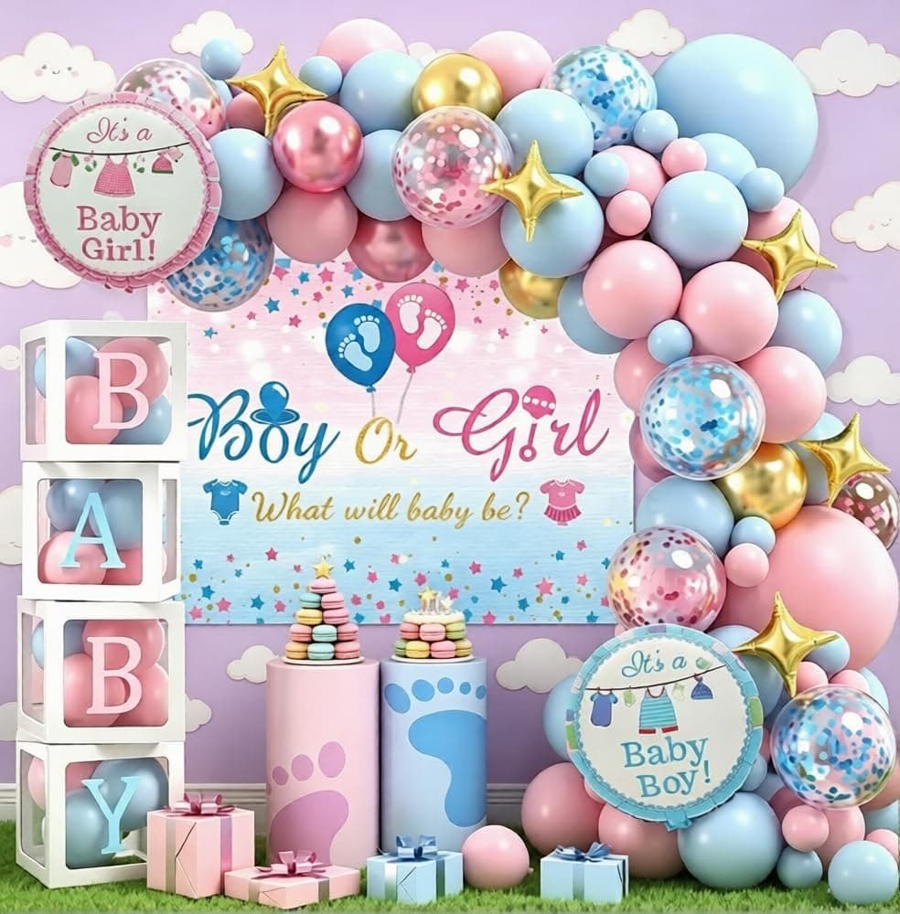 Genderově neutrální Baby Shower Balloon Girl Arch Kit