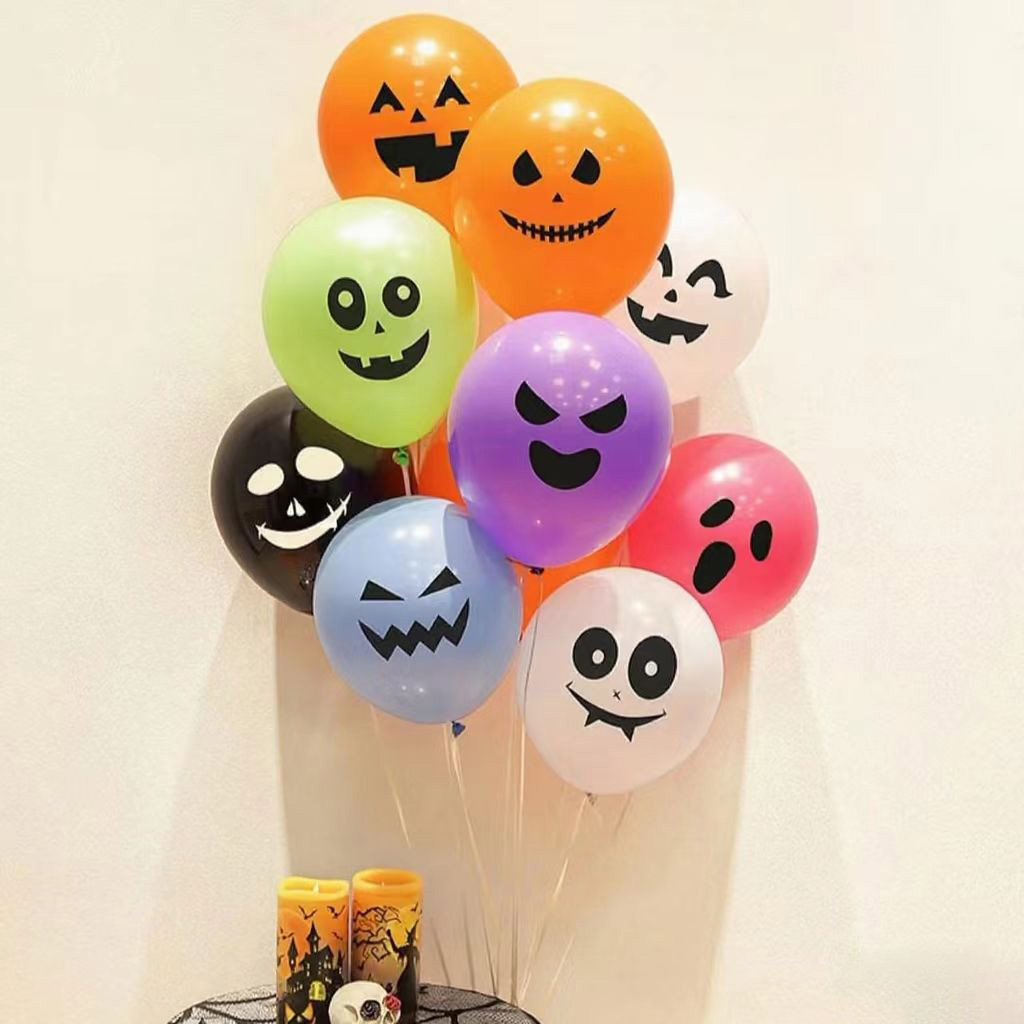Halloweenský duchový obličej tištěný balón