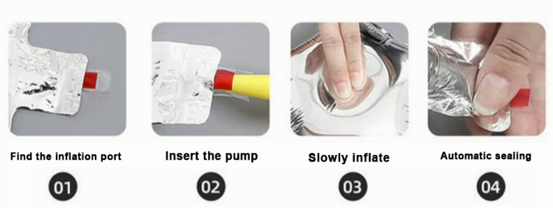 Inflate animal foil balloons