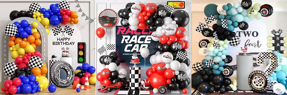 racing balloon arch garland