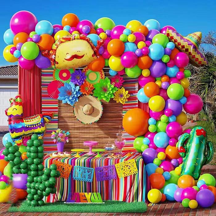 Mexická fiesta balón arch girland sada