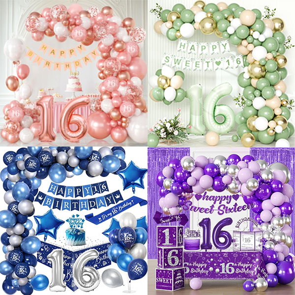 Sladký 16 balónový oblouk